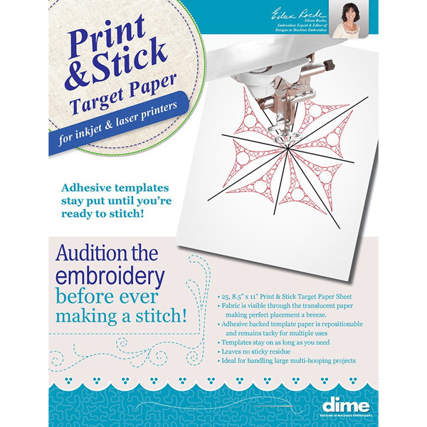 Print and Stick Target Paper - 25 Sheets Per Pack - Designs in Machine Embroidery Questions & Answers