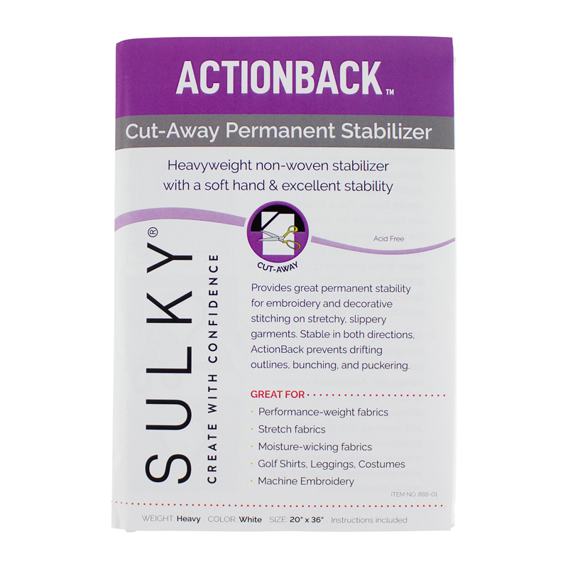 Sulky ActionBack Stabilizer - White - 20" x 1 yd. Pkg. Questions & Answers