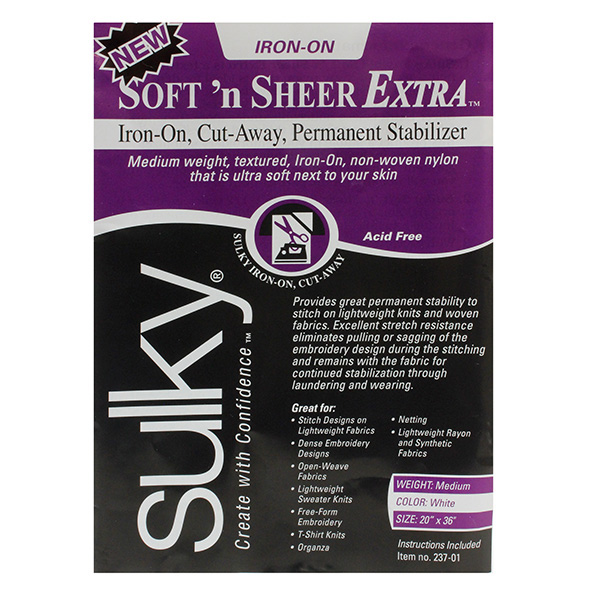 Sulky Soft 'n Sheer Extra Stabilizer - White - 20'' x 1 yd. Pkg. Questions & Answers