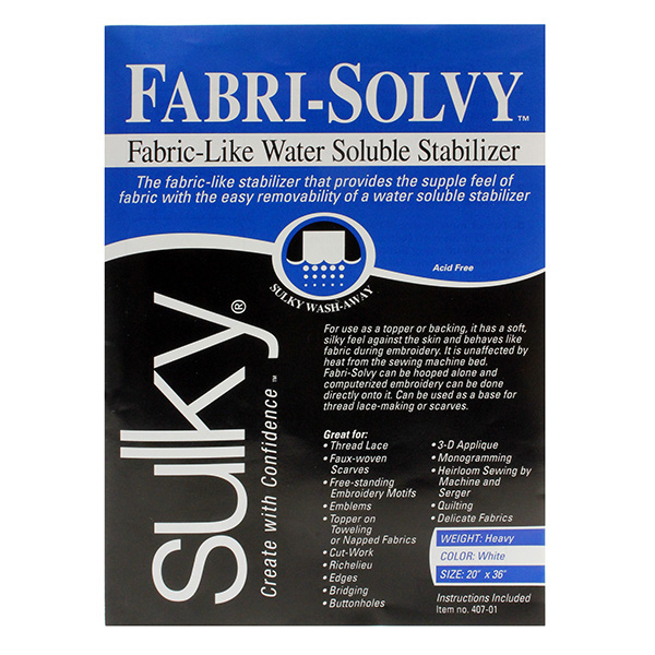 Sulky Fabri-Solvy Stabilizer - White - 20'' x 1 yd. Pkg. Questions & Answers