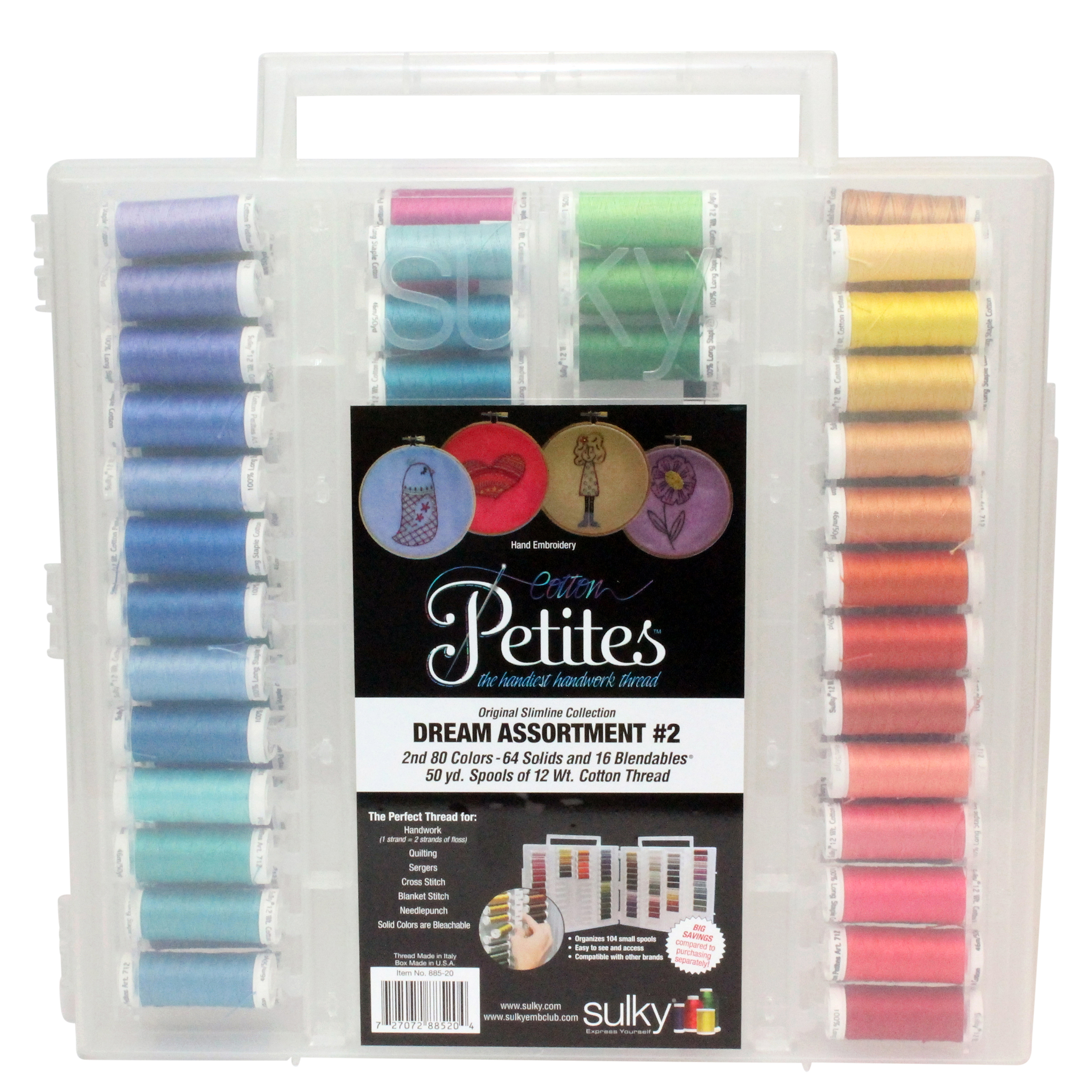 Original Slimline Thread Storage Box - 12 Wt. Cotton Petites Thread Dream Collection - 2nd 80 Colors Questions & Answers