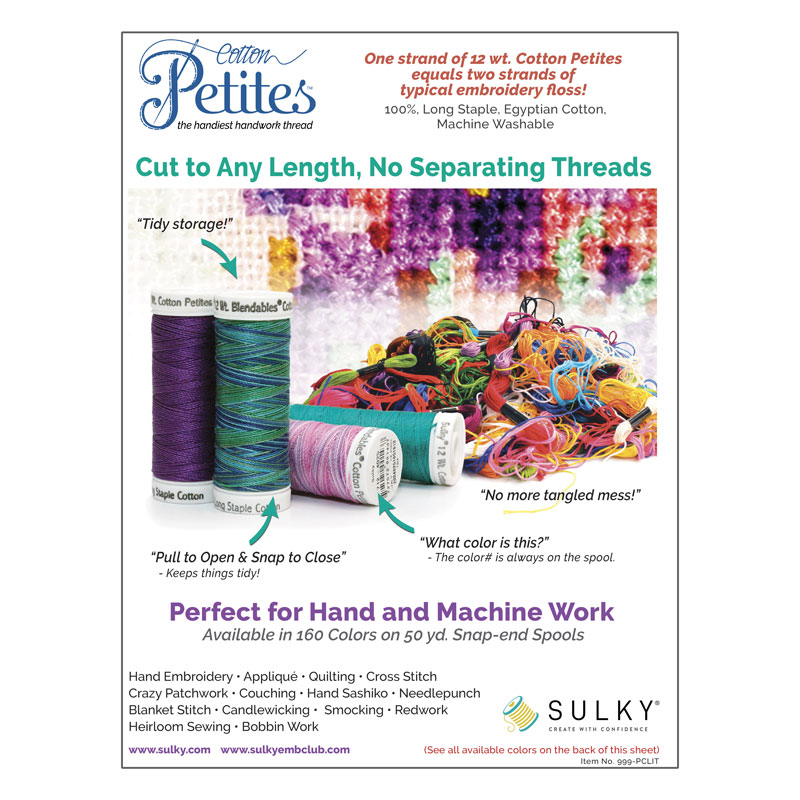 Sulky 12 Wt. Cotton Petites Printed Color Chart Questions & Answers