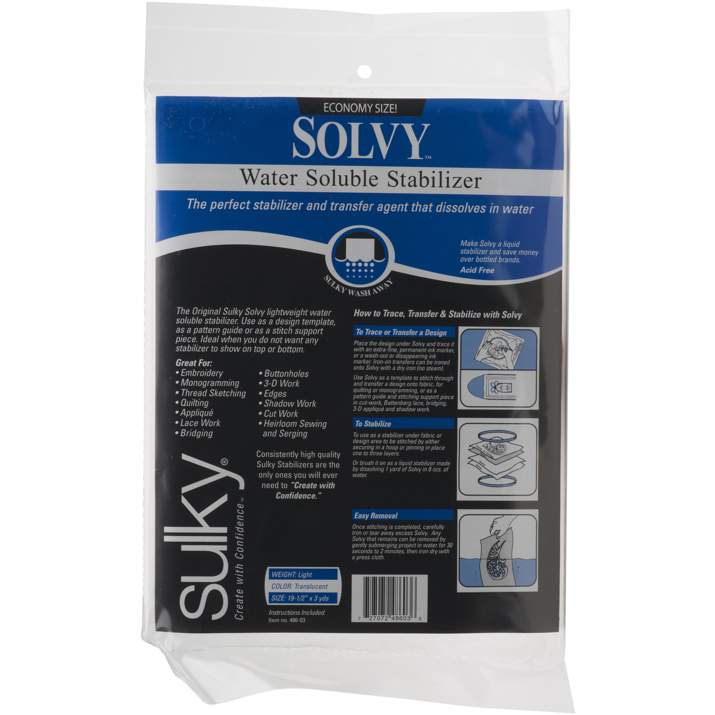How eco friendly are Solvy Stabilizer products?  I see they're non-toxic, but do they create microplastics?