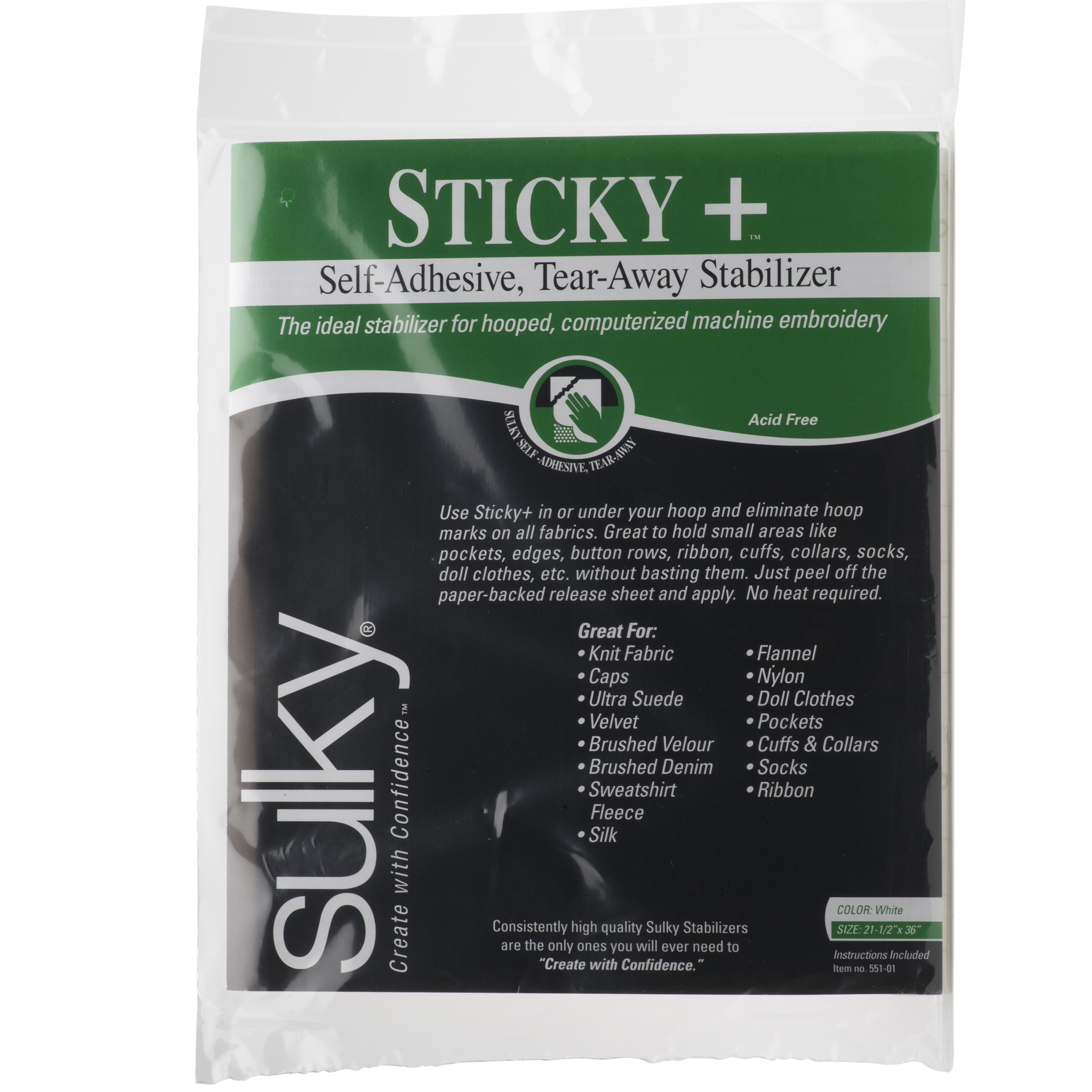 Sulky Sticky + Stabilizer - White - 21 1/2'' x 1 yd. Pkg. Questions & Answers