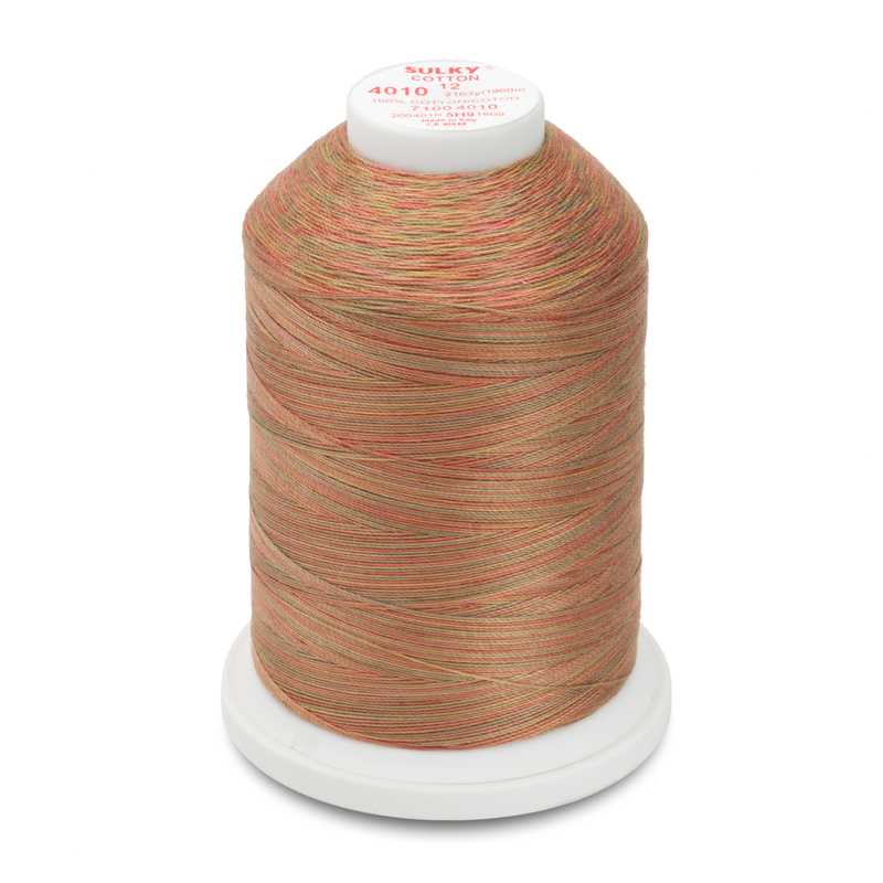 Sulky 12 Wt. Cotton Blendables - Caramel Apple - 2,100 yd. Jumbo Cone Questions & Answers