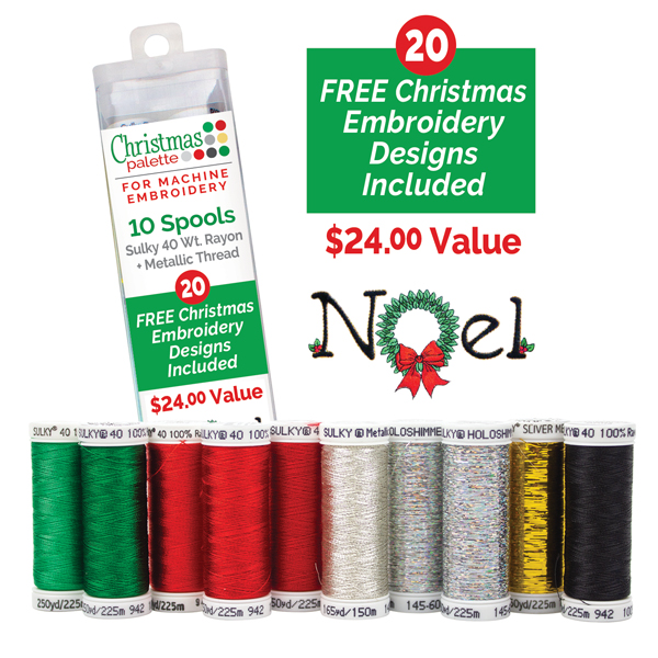 Christmas Palette - For Machine Embroidery - 10 pk. Thread Asst. Questions & Answers