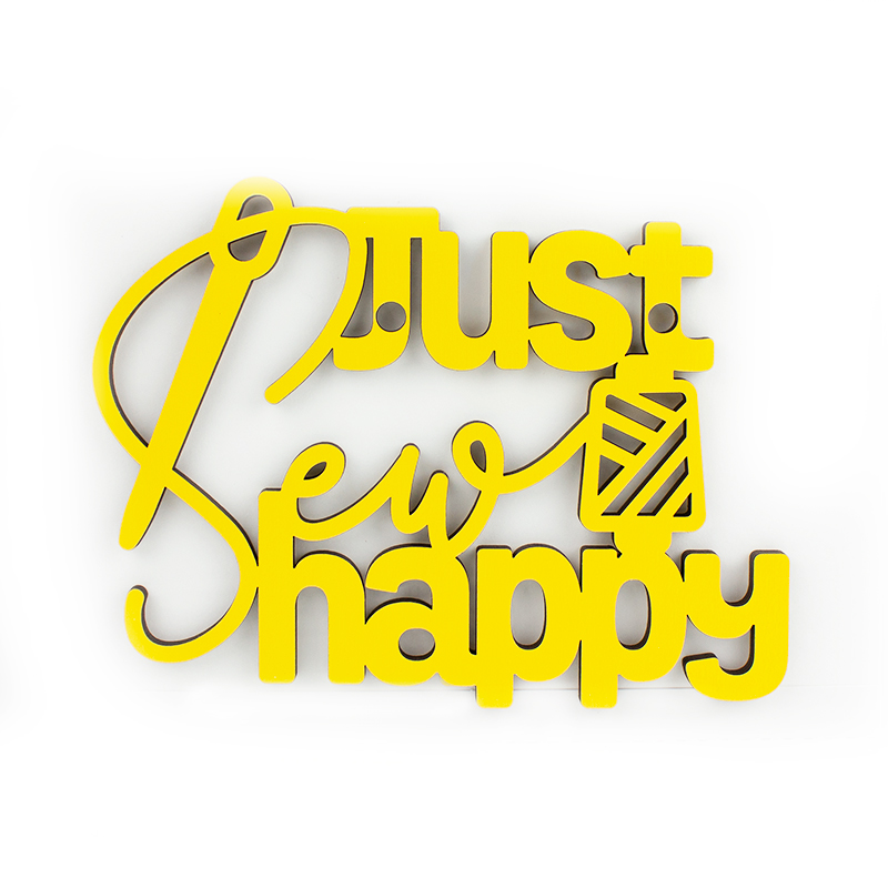 “Just Sew Happy” Wooden Wall Art - Yellow Questions & Answers