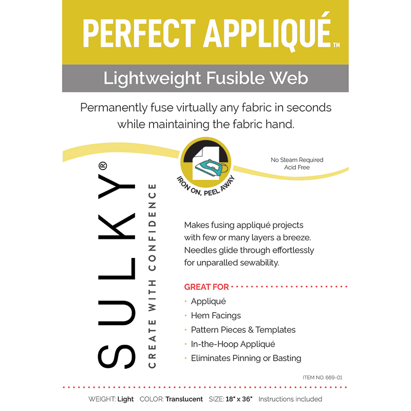 Sulky Perfect Appliqué - Fusible Web - 18" x 1 yd. Pkg. Questions & Answers