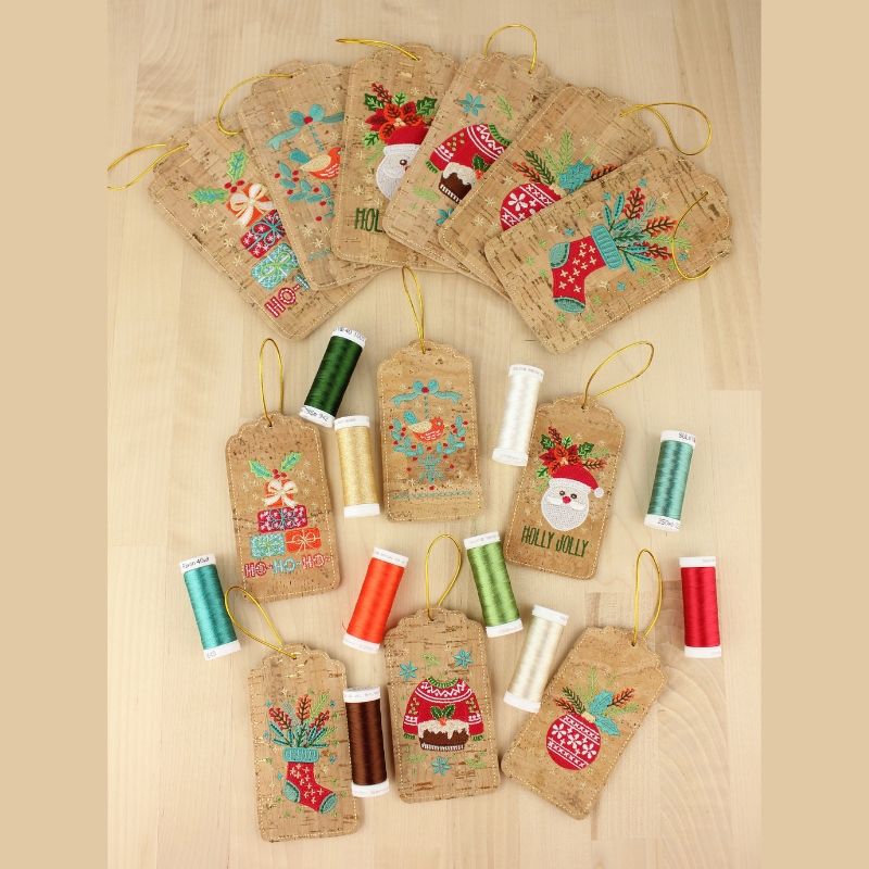 Approximately how many gift tags can be made with the kit using the cork supplied?